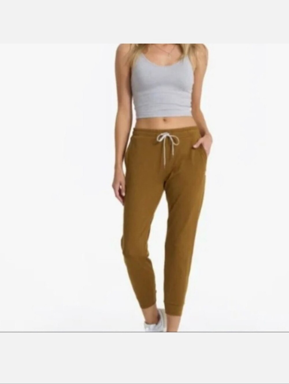 Vuori Dream Knit Drawstring Joggers in Mustard